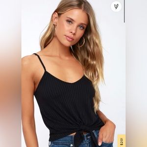 EUC Tie-Front Cropped Tank Top